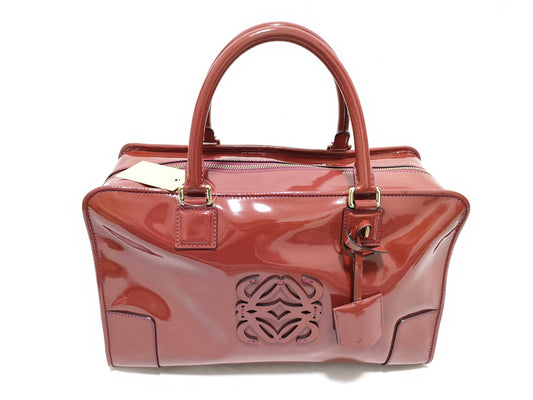 LOEWE Amazona 36 Enamel Red Handbag