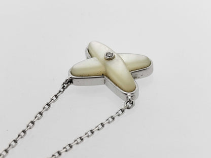 CHAUMET Lien Mother of Pearl 1PD White Gold Au750 3.3g Necklace 