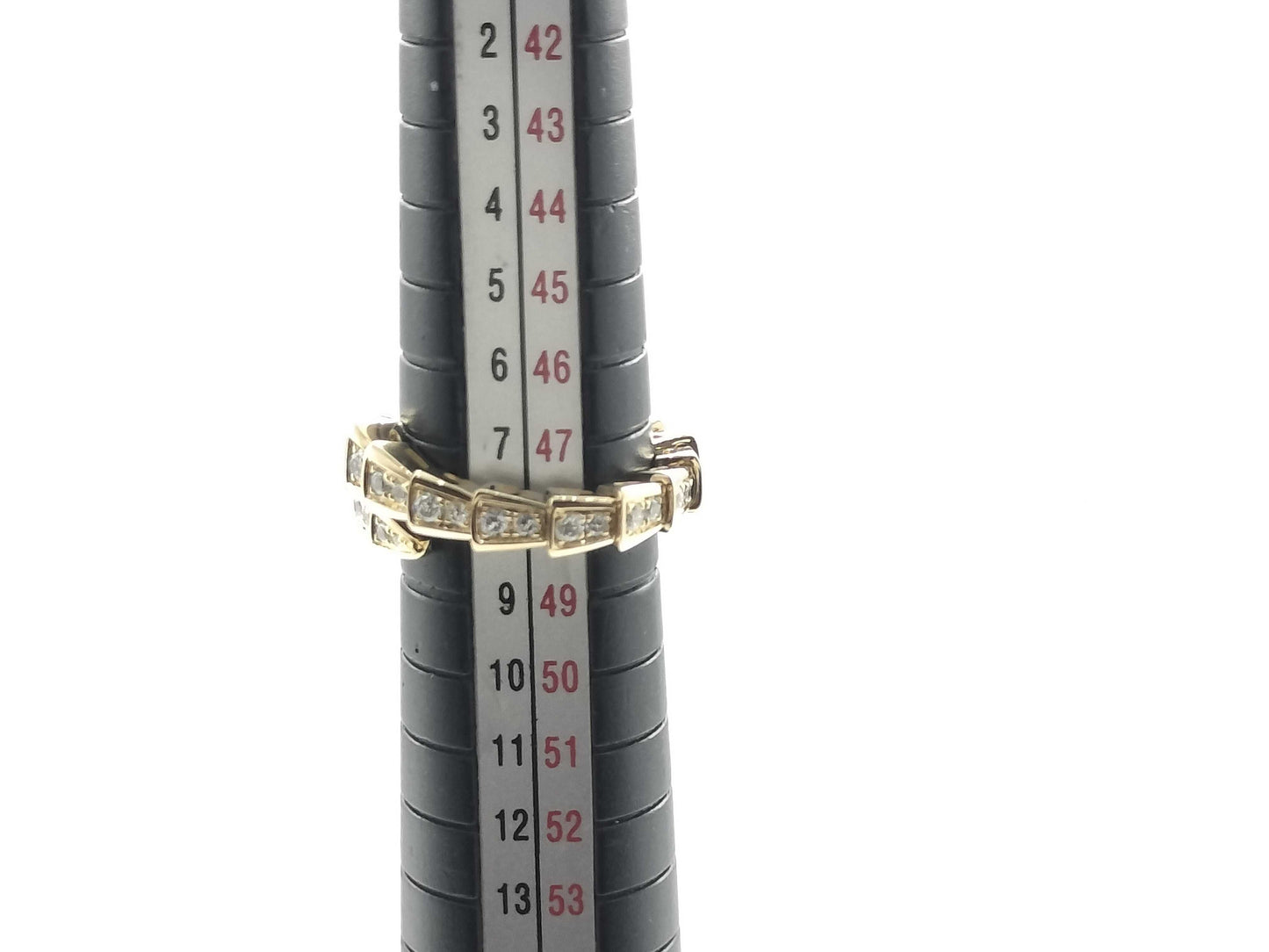 BVLGARI Serpenti Viper S Diamond YG Au750 5.8g Ring 