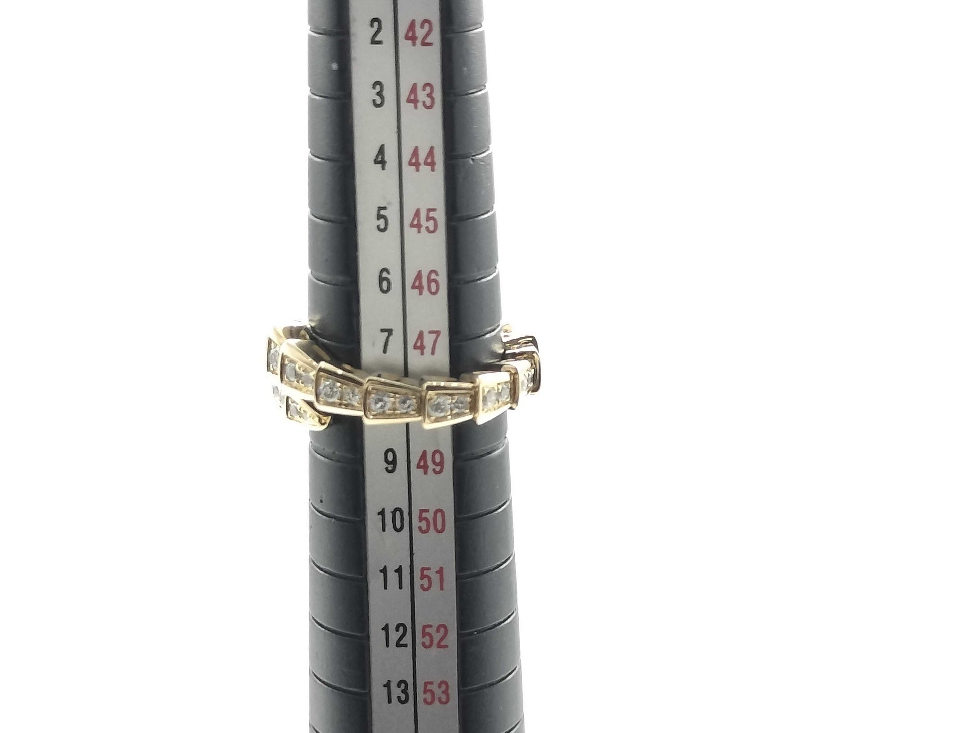 BVLGARI Serpenti Viper S Diamond YG Au750 5.8g Ring 