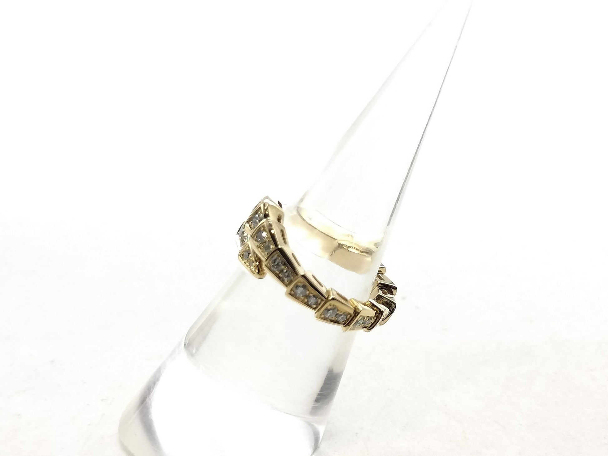 BVLGARI Serpenti Viper S Diamond YG Au750 5.8g Ring 