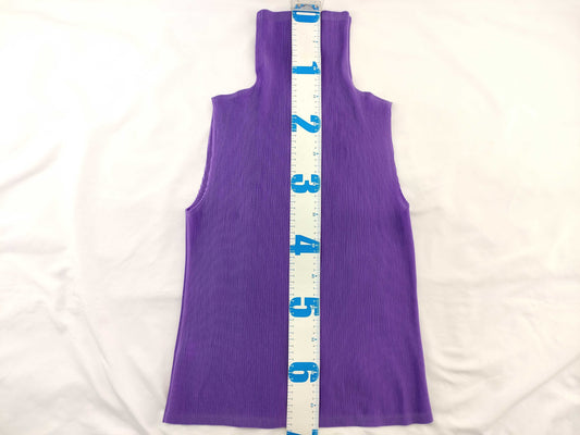ISSEY MIYAKE Pleats Please High Neck Sleeveless Top