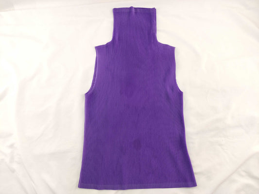 ISSEY MIYAKE Pleats Please High Neck Sleeveless Top