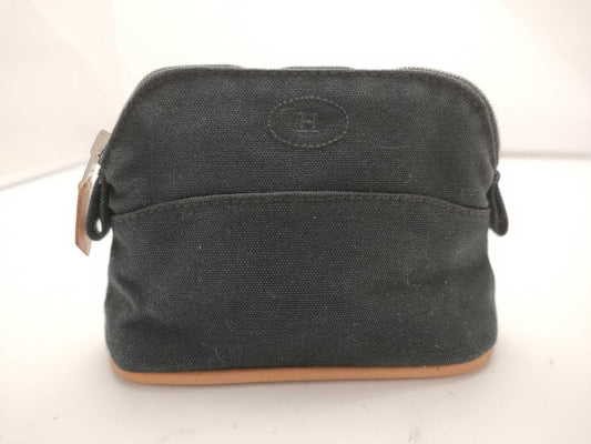 HERMES Bolide Pouch Mini Mini Canvas Black Pouch