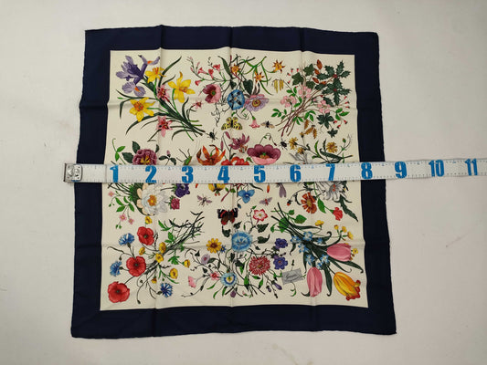 GUCCI Silk Scarf Floral Print Scarf