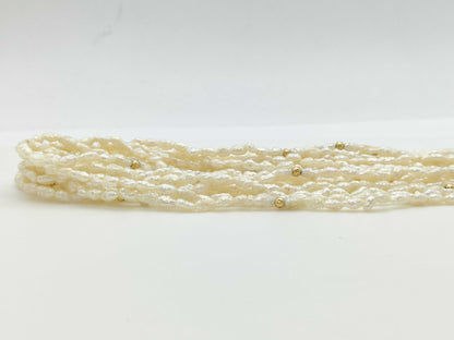 10-strand pearl METAL necklace, 72.3g 