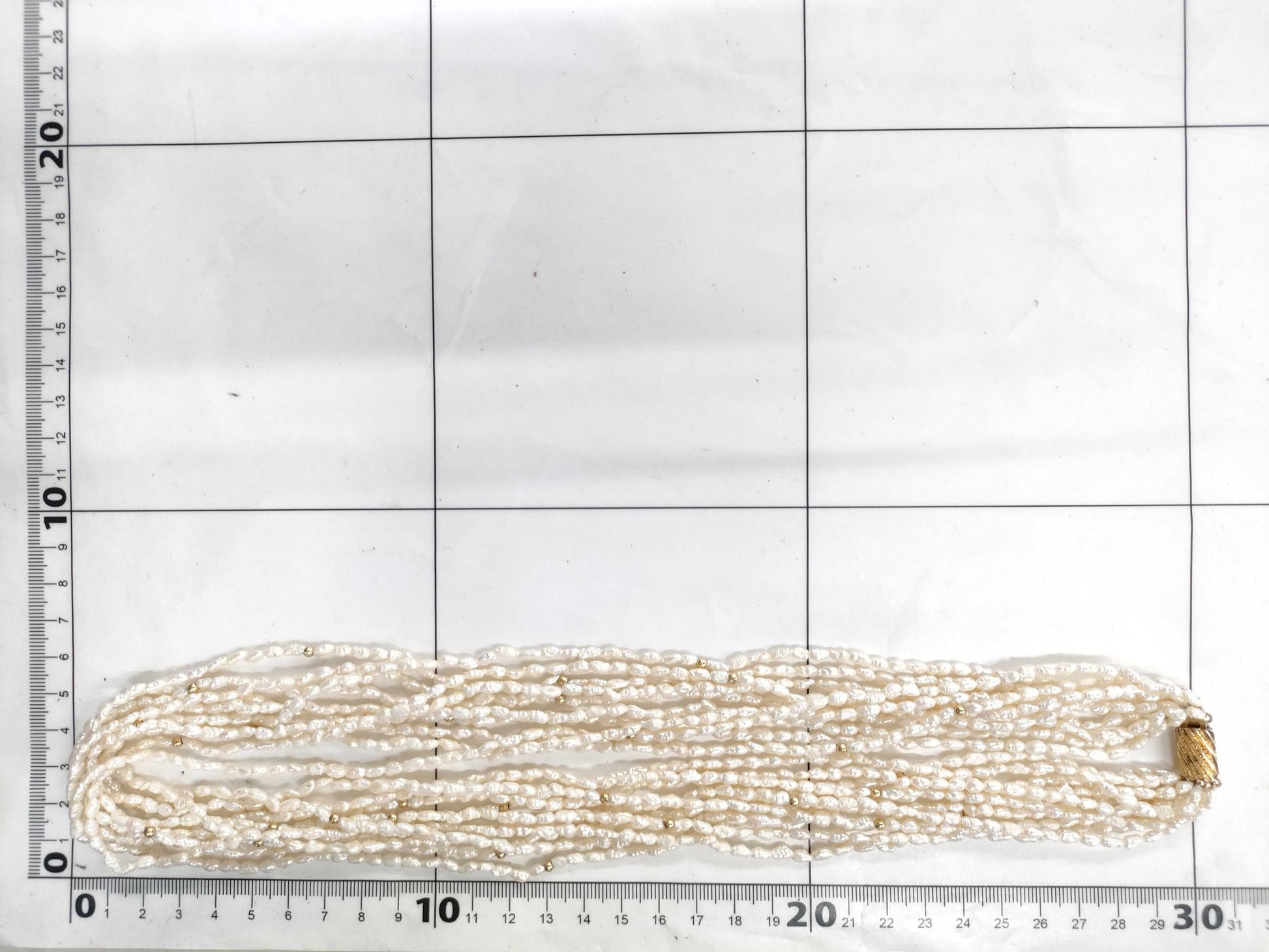 10-strand pearl METAL necklace, 72.3g 