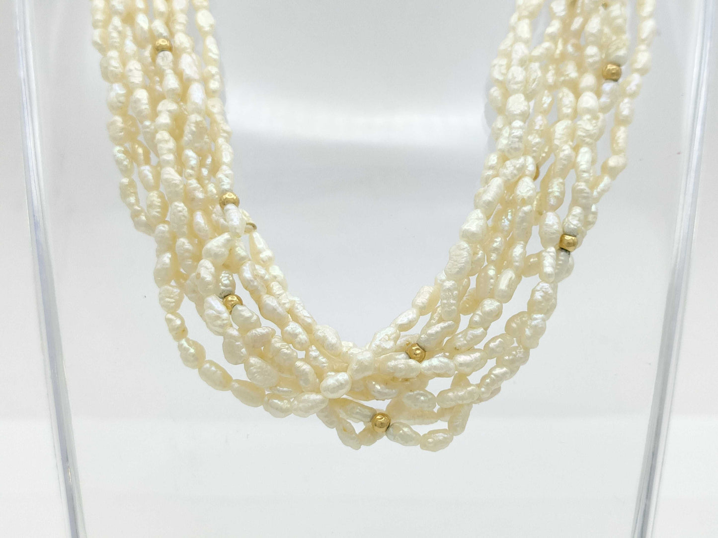 10-strand pearl METAL necklace, 72.3g 