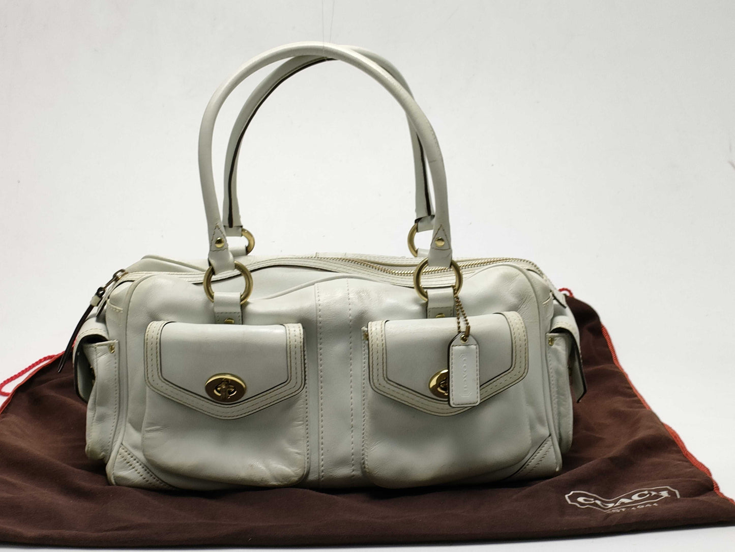 COACH 1808 Handbag White Turnlock Handbag