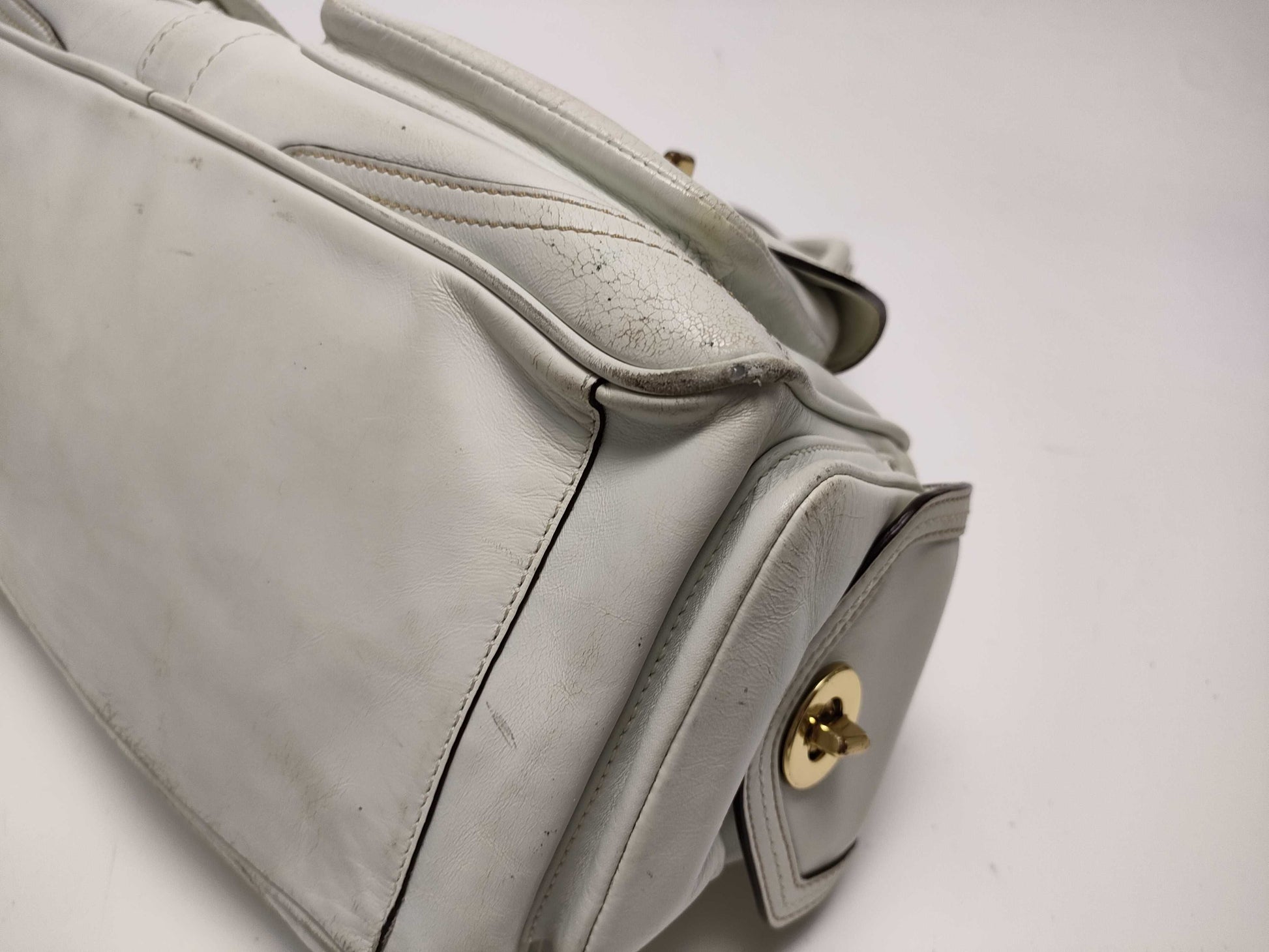 COACH 1808 Handbag White Turnlock Handbag