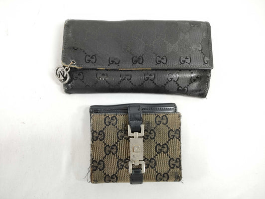 GUCCI Jackie Wallet Set of 2 Jackie GG Canvas Wallets