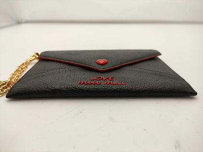 Miu Miu Love Letter Wristlet Chain Wallet Black Wallet
