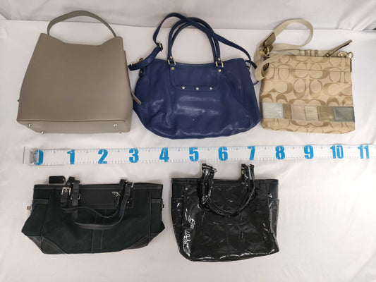5-piece handbag set including Coach, Tory Burch, etc.
