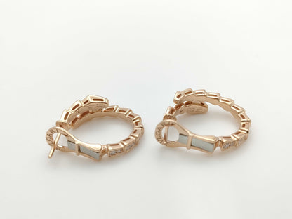 BVLGARI Serpenti Viper Diamond PG Au750 8.6g Earrings 