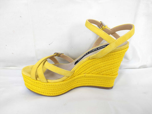 Sergio Rossi wedge sandals, yellow, size 35 1/2