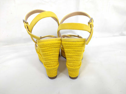 Sergio Rossi wedge sandals, yellow, size 35 1/2