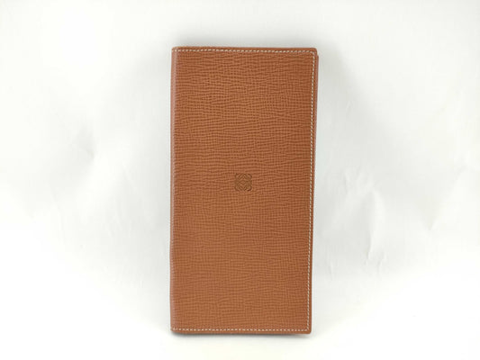 LOEWE Leather Wallet with Anagram Pattern in Brown