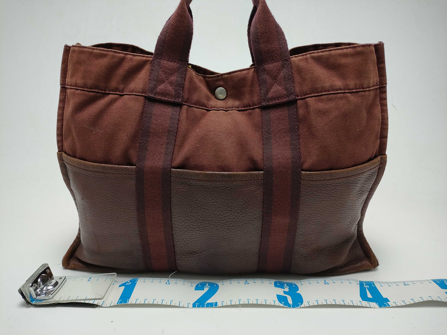 HERMES Foul Toe Half Leather Tote Bag