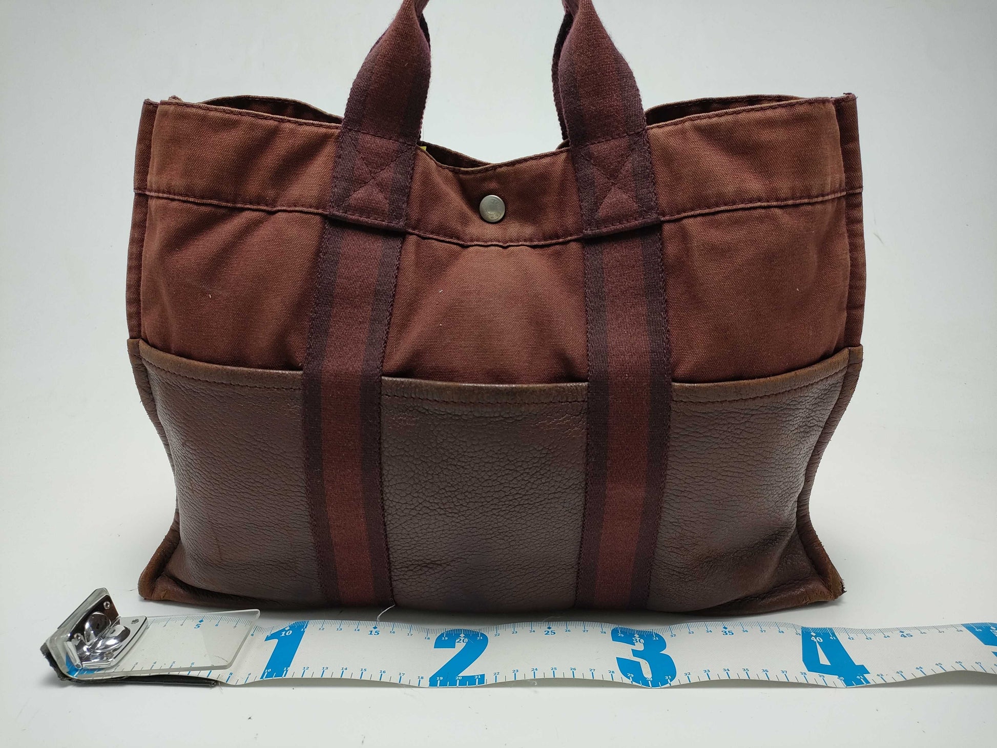 HERMES Foul Toe Half Leather Tote Bag