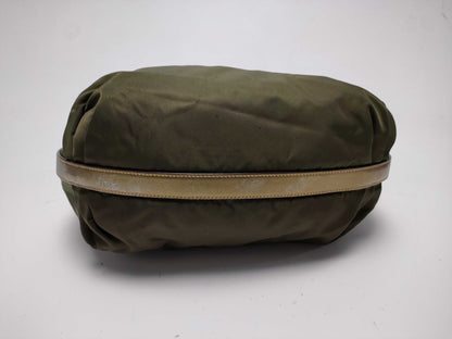 PRADA Nylon One-Shoulder Khaki Shoulder Bag
