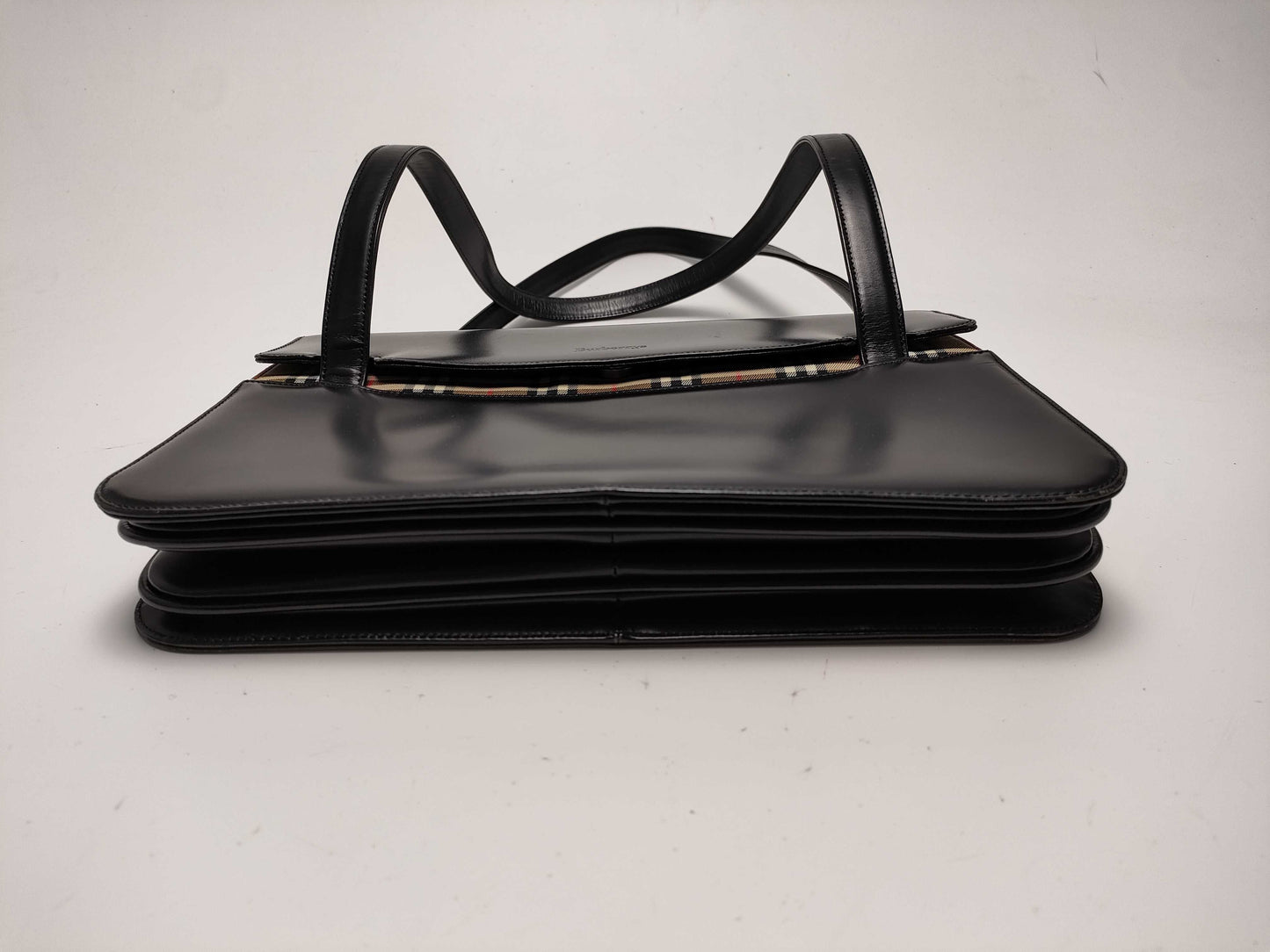 BURBERRY Leather x Nova Check Hand Shoulder Bag