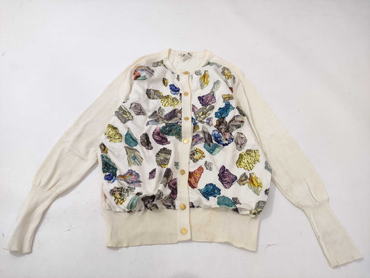 HERMES Cardigan with Natural Stone Motif