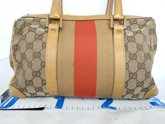 GUCCI GG Canvas 002122 Boston Bag with Detachable Zipper Top