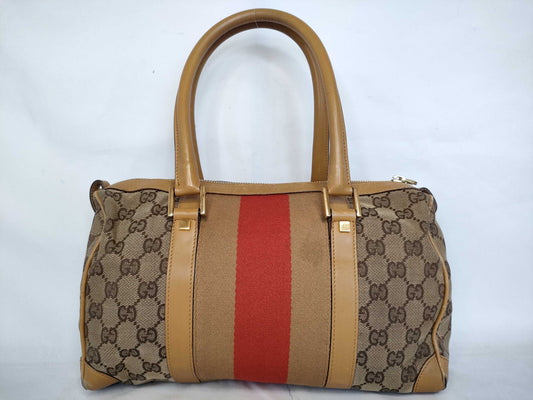 GUCCI GG Canvas 002122 Boston Bag with Detachable Zipper Top
