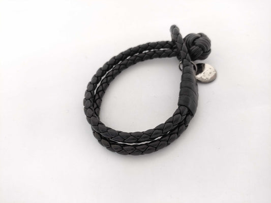 BOTTEGA VENETA Intrecciato Leather Bracelet with 925 Plate