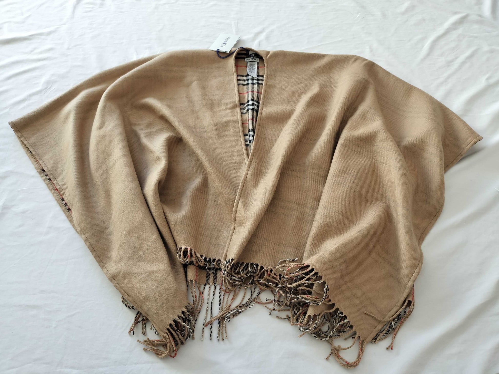 BURBERRY Check Cape with Tags Other Apparel