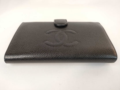 CHANEL Caviar Leather Clasp Long Wallet