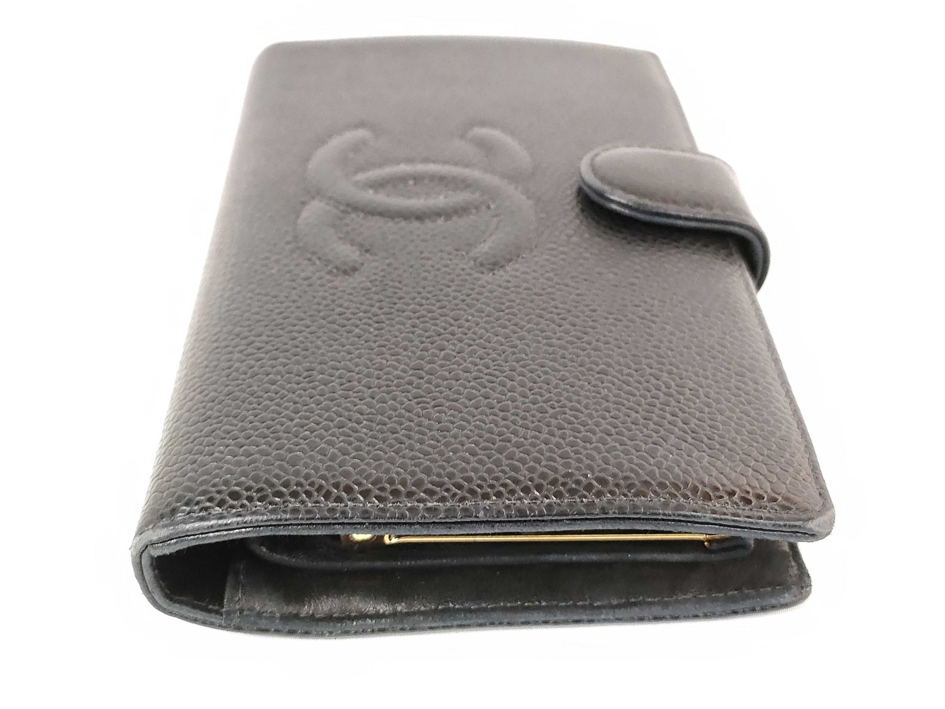 CHANEL Caviar Leather Clasp Long Wallet