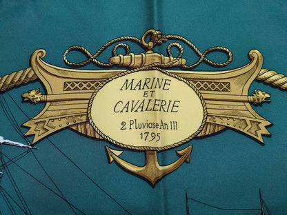 HERMES Carré 90 Marine et Cavalerie Scarf