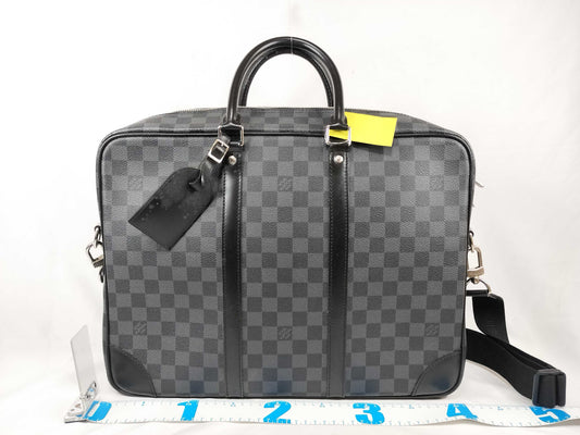 LOUIS VUITTON Damier Graphite Porte-Document Voyage Personalized Business Bag