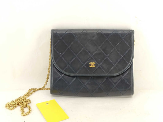 CHANEL Lambskin Chain Wallet Vintage Shoulder Bag 