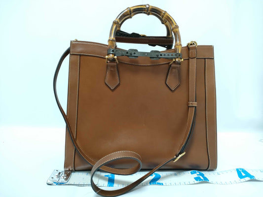 GUCCI Bamboo Diana 2-Way Bag, Medium, Top Handle, Leather, Brown, 655658 Tote Bag