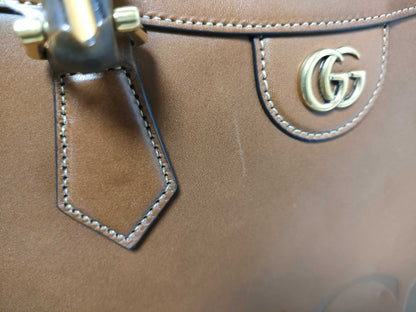 GUCCI Bamboo Diana 2-Way Bag, Medium, Top Handle, Leather, Brown, 655658 Tote Bag