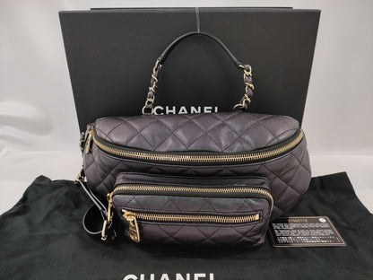 CHANEL Matelasse Caviar Skin Waist Bag