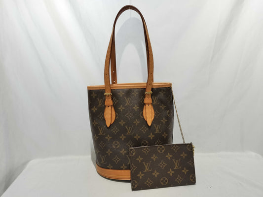 LOUIS VUITTON Monogram M42238 Petit Bucket PM Tote Bag