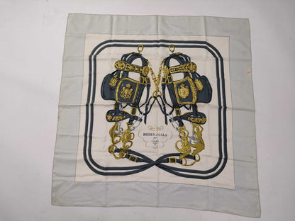 HERMES Carré 90 Brides de Gala Yellow Scarf