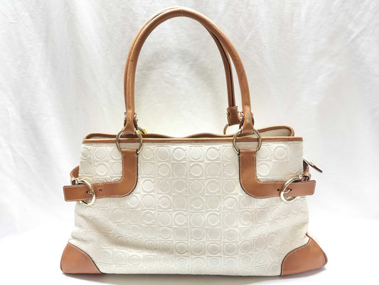 Salvatore Ferragamo Gancini white shoulder bag