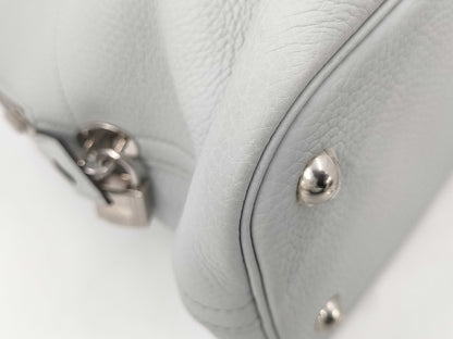 HERMES Bolide 31 Taurillon Clemence Leather Handbag in Pastel Blue with Silver Hardware [Stamped] D