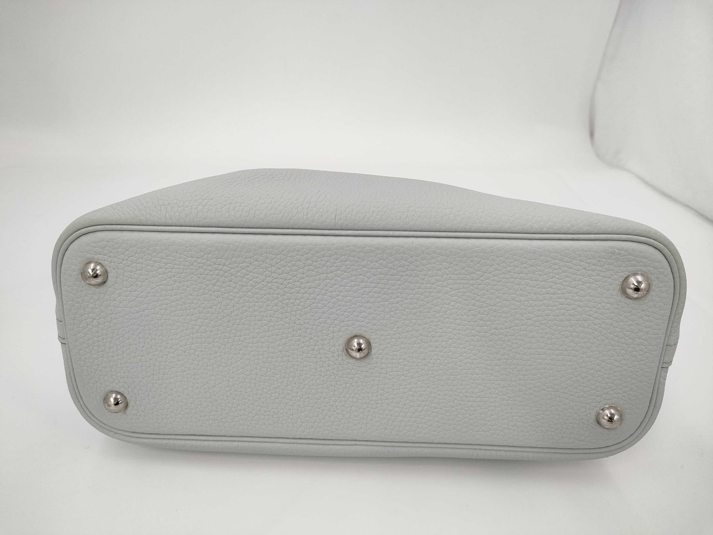 HERMES Bolide 31 Taurillon Clemence Leather Handbag in Pastel Blue with Silver Hardware [Stamped] D