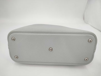 HERMES Bolide 31 Taurillon Clemence Leather Handbag in Pastel Blue with Silver Hardware [Stamped] D