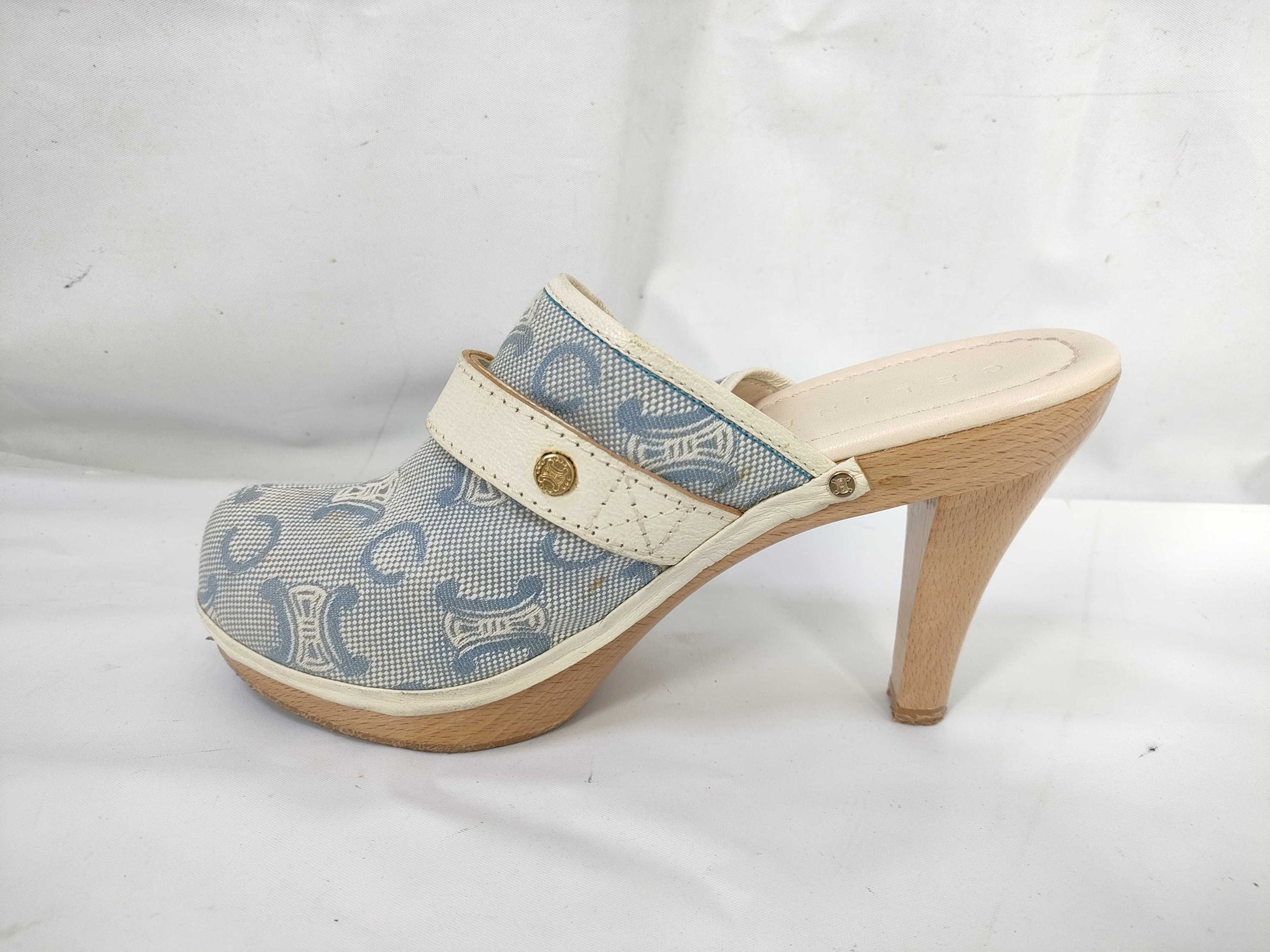 CELINE C Macadam Clog Sandals