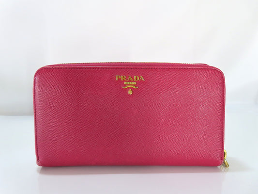 PRADA 1ML348 Vitello Move Round Zip Long Wallet