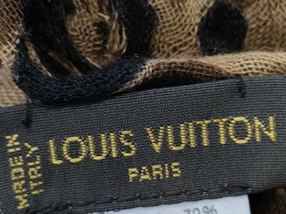 LOUIS VUITTON Brown Leopard Print Scarf