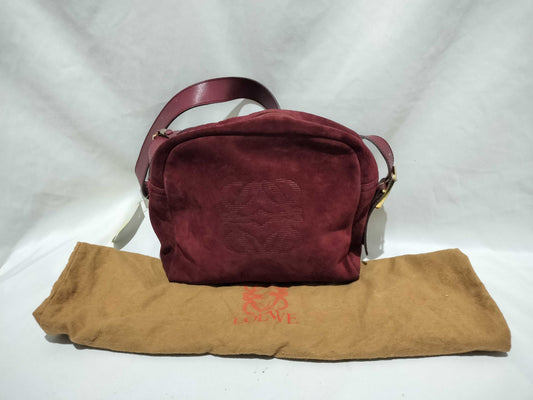 LOEWE Suede Anagram Shoulder Bag