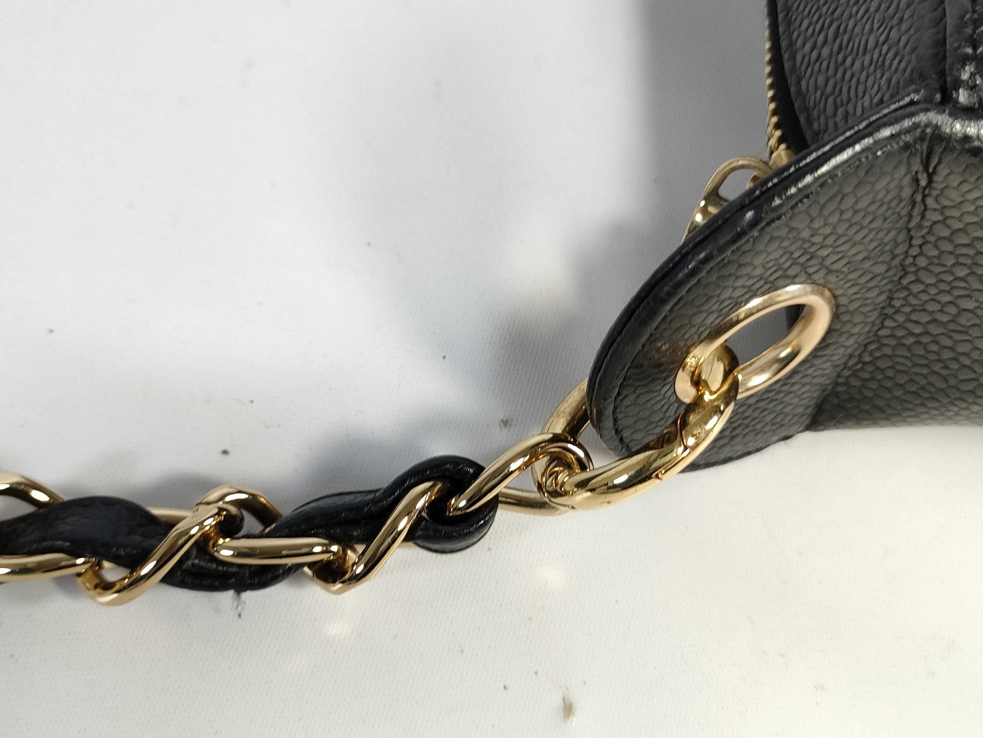 CHANEL Caviar Leather Matelasse Deca Coco Chain One Lowder Bag, No. 9, Black Shoulder Bag