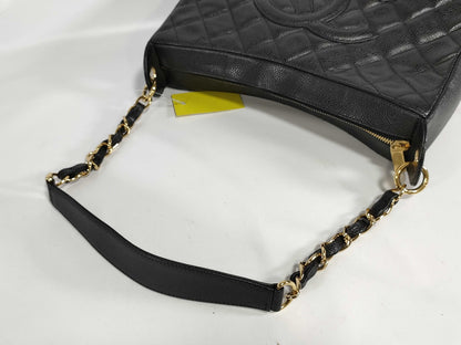 CHANEL Caviar Leather Matelasse Deca Coco Chain One Lowder Bag, No. 9, Black Shoulder Bag